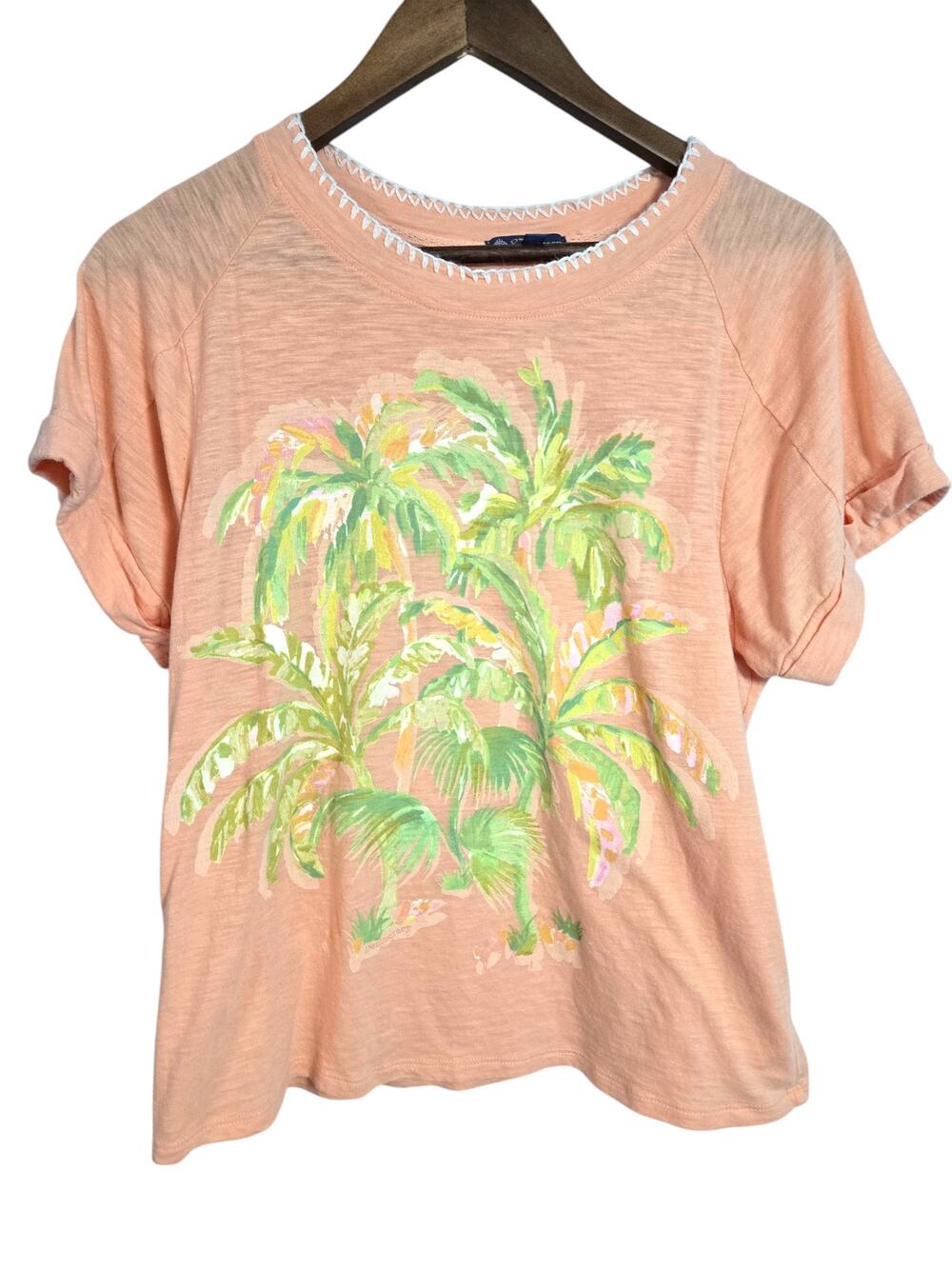 Democracy Palm Tree Embroidered Tee –
